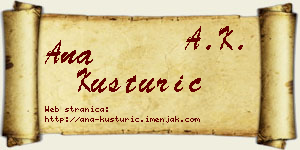 Ana Kusturić vizit kartica